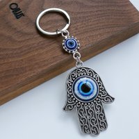 Lucky Eye Fatima Hamsa Hand Keychain Turkish Evil Eye Key Chain Bag Car Keyring for Women Men llavero porte clé מחזיק מפתחות