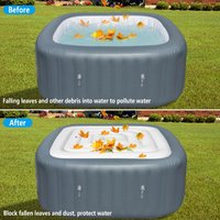 Hot Hub Energy Saving Lid Inflatable Hot Tub Cover Dustproof Rainproof Insulated Energy Saving Lid for Square Hot Tub 4.2ft