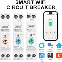 Tuya WIFI Smart Circuit Breaker 1P+N Over-Voltage/Current/Power Protector Under Voltage Protection Voice Remote Control Switch