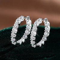 JoyceJelly 2.6cttw D Color 3mm All Moissanite Earrings For Women S925 Sterling Silver Wedding Stud Earring Plated 18K Jewelry