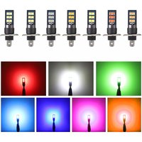 2x 7 Colors H1 H3 880 Canbus Super Bright LED Bulb Car Fog Light Headlight Bulbs 3030 12SMD 12V Running Light Auto Car Fog Lamps
