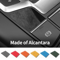 For Audi A5 F5 A4 S4 S5 B9 Sport 2016+ Handbrake Button Knob Trim Sticker Car Interior Accessories Made of Alcantara Car supplie