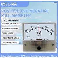 YICHENG DC Ampere meter positive and negative milliampere meter ± 5mA10mA20mA30mA50mA100mA150mA200mA1000mA bidirectional ammeter