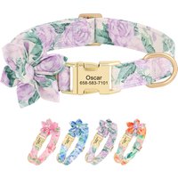 Personalized Dog Collar Printed Nylon Dog Collars Cute Flower Necklace Free Custom For Small Medium Large Dogs Pet Accessories