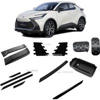 For Toyota CHR C-HR 2024 2025 ABS Piano Black Exterior Accessories side door body Cover Bumper Strip Panel Rear Bumper Cove Trim