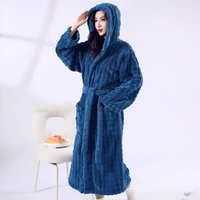 New 2025 style 911g women's hooded bubble fleece bathrobe for autumn winter. Non-pure cotton, quick-drying absorbent. Perfe