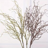 Artificial Dried Branch Rattan Flower Decoration 4-Fork Faux Floral Stems Plastic Fake Flowers For DIY Wedding Home Room Table