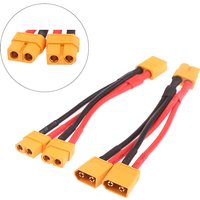 * * Hot Sale Male Female Cable Dual Extension Y Splitter 3-Way 14AWG Silicone Wire XT60 Parallel Battery Connector For RC Motor