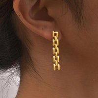 Luxury Strap Chain Earrings for Women,Gold Plated Stainless Steel Earrings,Unique Jewelry Mother's Day Gift