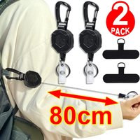 1/2 Pack Retractable Lanyard Anti-Theft Phone Holder Outdoor Travel Phone Lanyard Strap Smartphone Safety Tether With Belt Clip