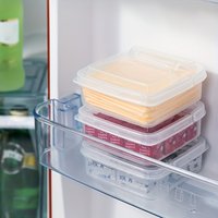 1-Piece Clear Plastic Butter and Cheese Storage Box - Portable Refrigerator Storage Box with Easy-Access Hinged Cover