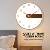 Minimalist Modern Wall Clock Vintage Round Clock ABS Frame Large Easy to Read Numbers for Living Room Bedroom Kitchen Office