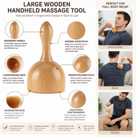 Wooden Cup Shaped Gua Sha Tool | Wood Therapy Massage Tool for Lymphatic Drainage, Muscle Pain Relief & Myofascial Release