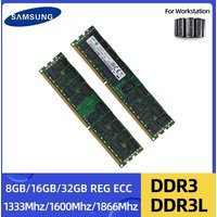 SAMSUNG DDR3L DDR3 8GB 16GB 32GB REG ECC Server Memory 1333MHz 1600MHz 1866MHz DIMM RAM Registered Memory