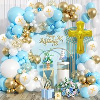 Balloon Arch Set of Blue and Gold Criss-cross Balloons and Foil Criss-cross Balloons Suitable for Birthday Wedding Decorations