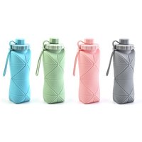 Silicone Folding Water Bottle, Portable Cup, Outdoor Travel Water Bottle, Retractable Cup, Handy Cup, Foldable Water Bottle, Leak-Proof, Portable Sports Water Bottle Suitable for Camping, Hiking,