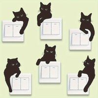 Black Cat Switch Stickers Power Switch Decoration Removable Vinyl Decals Bedroom Living Room Kitchen Animal Wall Stickers