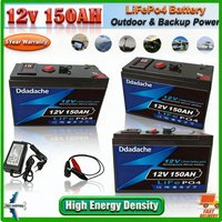Magazyn w Polsce, dostawa w 3-7 dni. Bateria litowa LiFePO4 12V 150Ah z portem USB do zastosowań solarnych, UPS, łodzi, echoskopów, kempingów i zasilania off-grid.