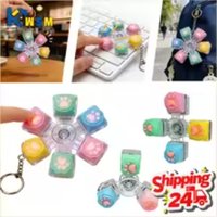 Keyboard-Style Silicone Cat Paw Clicker Keychain with LED Light Glowing Stress Relief Fidget Toy Button for Anxiety Portable