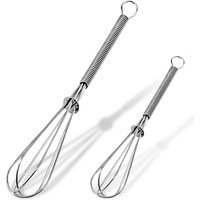 Leeseph Wire Whisks, 5in 7in 8in Stainless Steel Kitchen Mini Whisk & Egg Beater for Cooking, Blending, Beating and Stirring