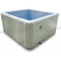 Inflatable Ice Bath, Rectangular PVC Dropstitch Spa Pool, 2x2x1m Cold Plunge Tub, Portable Swimming Pool for 2-3 People