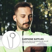 5Pcs Anti-Lost Earphone Earring Strap Titanium Steel No Piercing Needed Deformation Resistant Fashion Ear Decor Wireless Earbuds