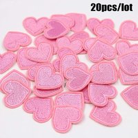 20pcs/lot Love Heart Iron On Badge Patches Appliques Clothes Sticker