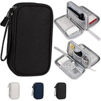 Nylon Storage Bag Double Layer Waterproof Travel Organizer For Earphone Mouse Charger USB Data Cable Electronics Accessories Bag