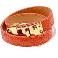 Kirykle High Quality Luxury Leather Bangles for Women Easy Buckle Multicolour Wide Leather Bracelet Daily Commuter Accessories
