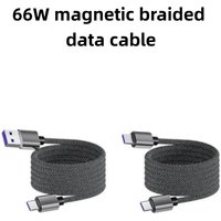 1m PD 66W USB C Magnetic Data CaBle USB to Type C Fast Charging Cord For Xiaomi iPhone Samsung Huawei Quick Charge Braided Wire