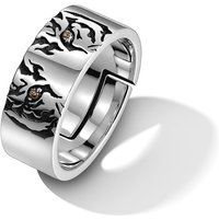 Personality Tiger Pattern Ring Adjustable Men Trendy Jewelry Silver 925 Male Ring Animal Design For Boyfriend Finger Accessories