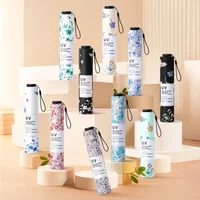 Mini Ultra Light Umbrella Sunscreen and UV Protection Sunshade Umbrella Black Glue Folding Sunny Umbrella Female Sun Umbrella