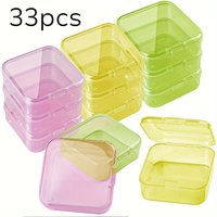 33-Piece Clear Plastic Storage Box Set Portable Containers with Hinged Lids for Small Parts Jewelry Accessories Organization