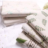 50*148 cm Floral Printed Cotton Linen Fabric, DIY Sewing Quilting Material for Tablecloth Sofa Cover Background Decoration