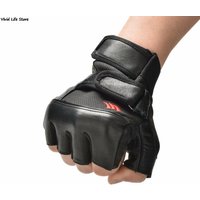 1Pair Men Black PU Leather Weight Lifting Gym Gloves Workout Wrist Wrap Sports Exercise Training Fitness Hot Sale