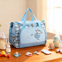 Fashionable cartoon embroidered single shoulder mommy bag with multifunctional and large capacity mother and baby diaper bag