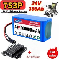 🌍High capacity 24V 100Ah Lithium Battery for Wheelchairs🏅 7S3P 18650 100000mAh Rechargeable Pack 🔥with 29.4V 2A Fast Charger image 4