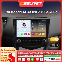 Android Auto Autoradio mit intelligenten Systemen für Honda ACCORD 7 2003 - 2007, Carplay 2DIN, 360-Grad-Kamera, Autoradio GPS 6115 Octa-Core Head Unit, RDS, DSP, 4G, WLAN, Bildschirm