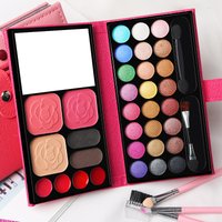 33 Colors Powder Blush Lipstick Lasting Cosmetics Makeup Set with Mirror For Beginner Kids Travel Portable Palette