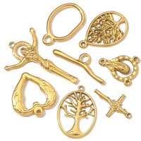 5pcs/Lot Stainless Steel Cross Jesus heart DIY Bracelet Charms Women Life Tree Circle Necklace Pendants OT Clasps Wholesale