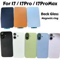 1PCS rear glass with magnetic solid color suitable for iPhone 17 Pro Max 17PRO Back cover replacement repair back glass case