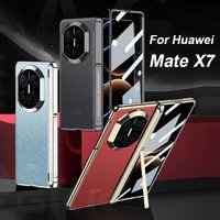 Magnetic Hinge Holder Case For Huawei Mate X7 Screen Glass Electroplated Frosted Wireless Charge Cover For Huawei Mate X7 Case
