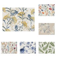 Fresh Floral Linen Placemat, Non-Slip Heat-Insulated Mat, Home Desktop Protection