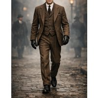Men's Vintage Brown Tweed 3 Piece Winters Suit Retro Suit Custom Tailored Suit