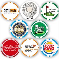 7 Pcs PGA Golf Ball Markers with Magnetic Hat Clip - Golf Poker ABS Markers for Golf Hat, Perfect for Father's Day