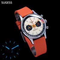 Sugess Pilot montre mécanique pour Tianjin ST19 chronographe mouvement à col de cygne montres saphir cristal limité sport course