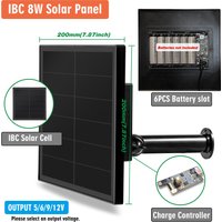 U8 Solar Panel IP66 Waterproof Output 12V 8W Solar Cells Charge Install 18650 Battery Outdoor Hunting Camera Leds 4G Router Wifi