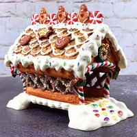 Weihnachtsgeschenk Lebkuchenhaus Heimdekoration Hamster Kleines Nesthaus Pavillon Bogenbrücke Keramik Süßigkeitenhaus