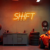 SHIFT Neon Sign LED Manual Transmission Car Decor Dimmable Light for Man Cave Garage Bedroom Decoration Gift for Husband Father
