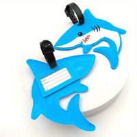1pc Shark Luggage Tag Pendant Accessories, Travel Necessities, Airport Checked Luggage Items Anti-Lost Tag Boarding Pass
